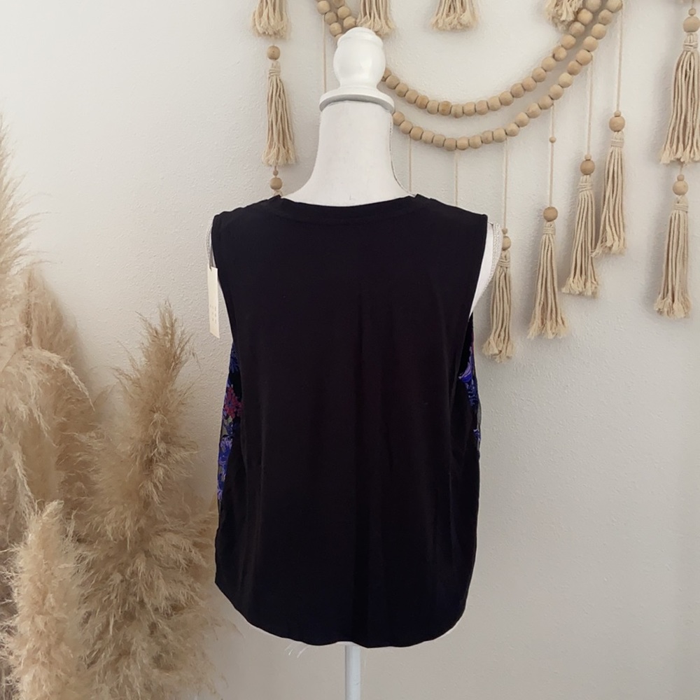 Target a new day black sleeveless top embroidery mesh overlay lace large - Picture 15 of 16